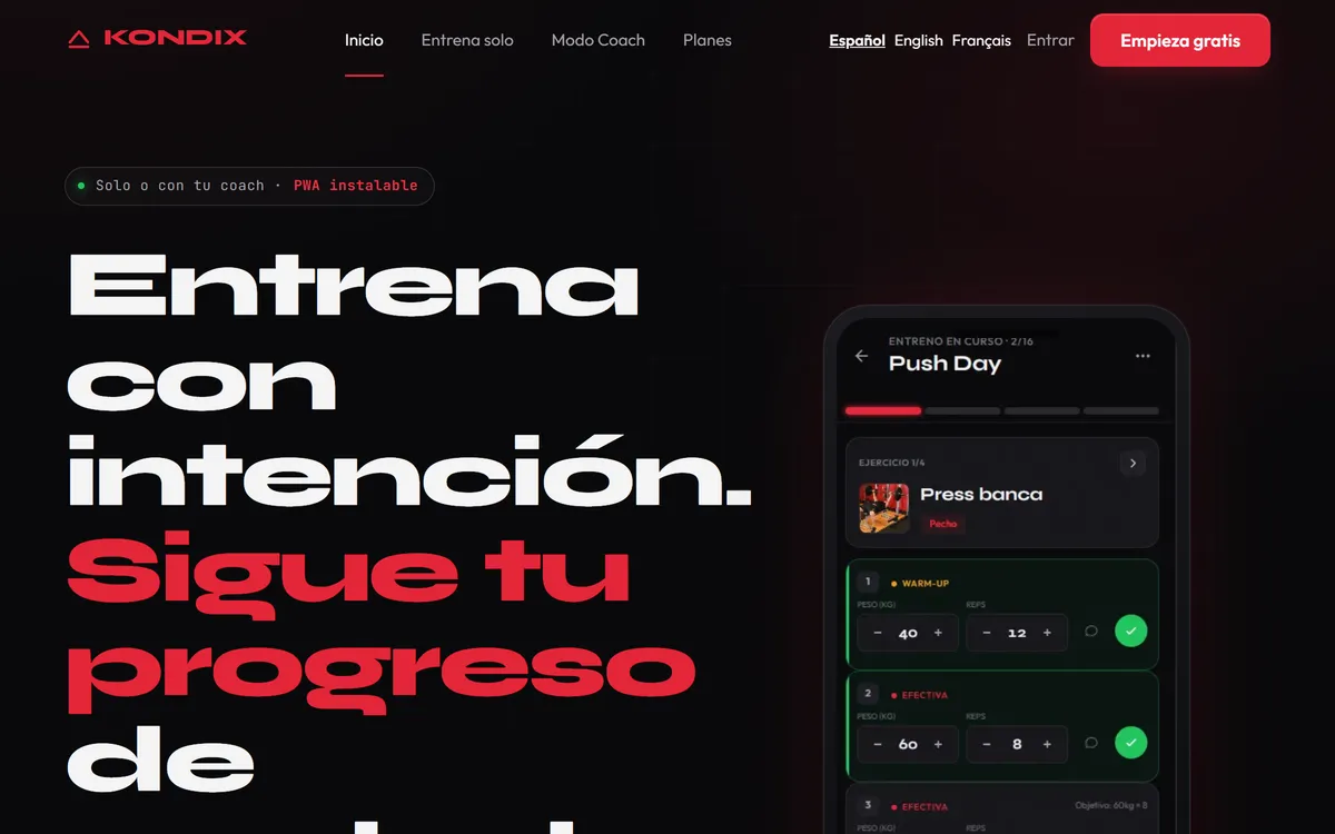 Capture du site Kondix