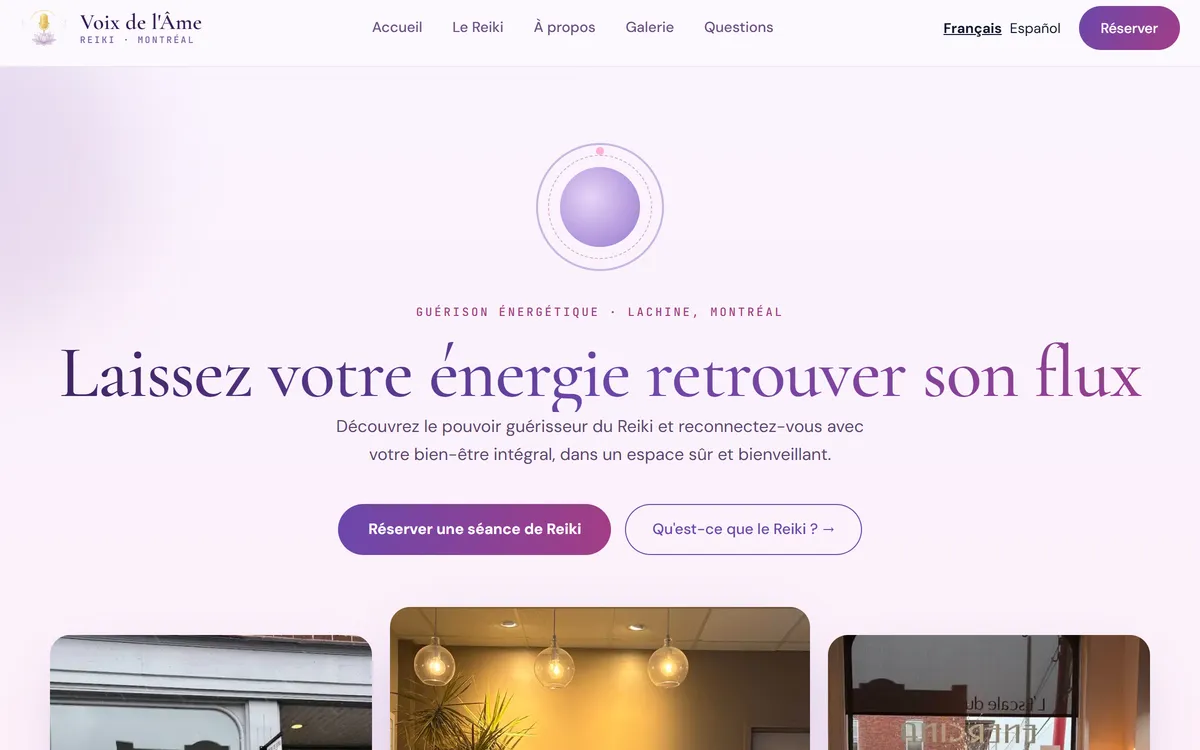 Capture du site Voix de l'Âme